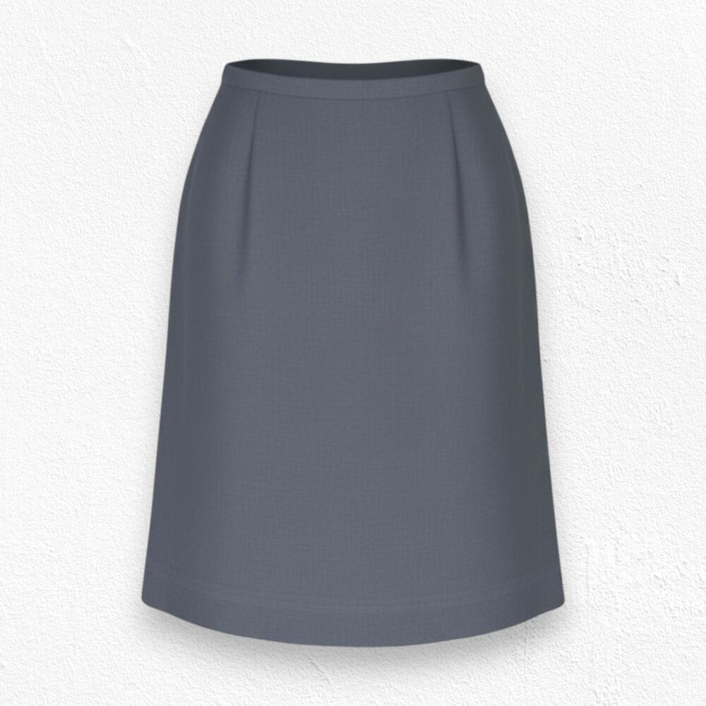 Y2K Pendleton Dark Gray Silk Linen Mid Rise Classic A-Line Midi Skirt Size 14